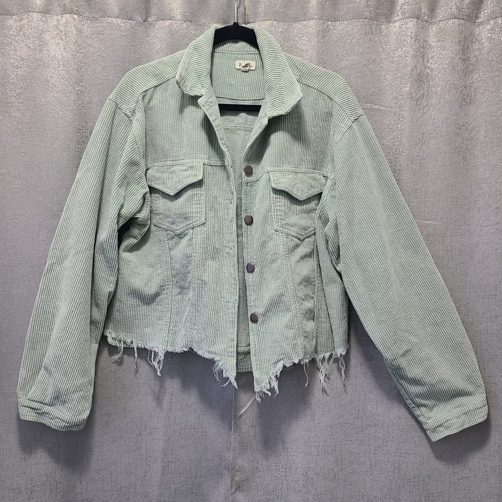 POL CORDUROY RAW HEM JACKET